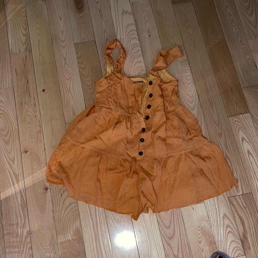 Urban Outfitters orange button up romper